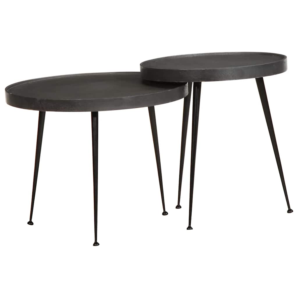 Mesas de centro 2 pcs derivados de madeira preto