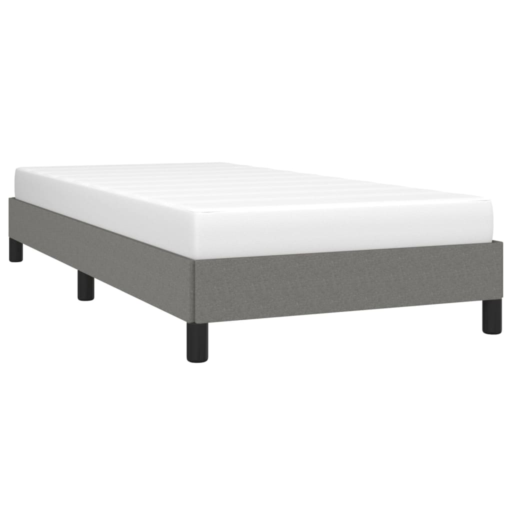 Estrutura de cama sem colchão 80x200 cm tecido cinzento-escuro
