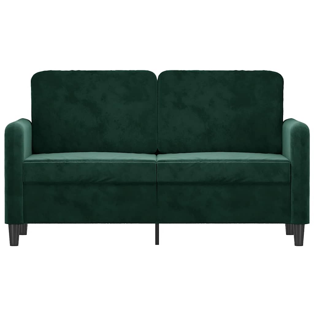 Sofá de 2 lugares 120 cm veludo verde-escuro