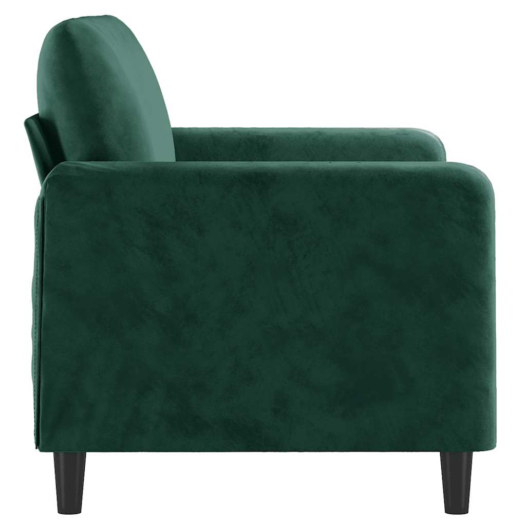 Sofá de 2 lugares 120 cm veludo verde-escuro