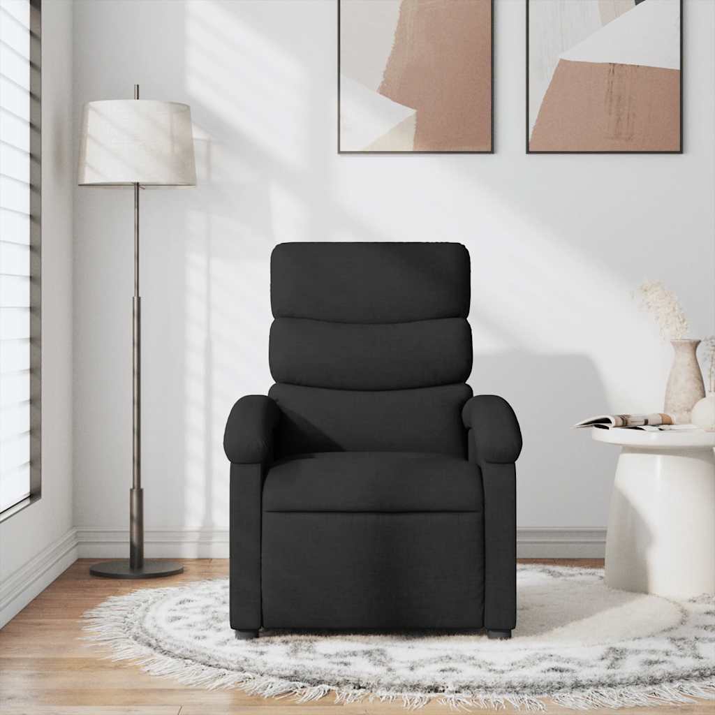 Poltrona de massagens reclinável tecido preto