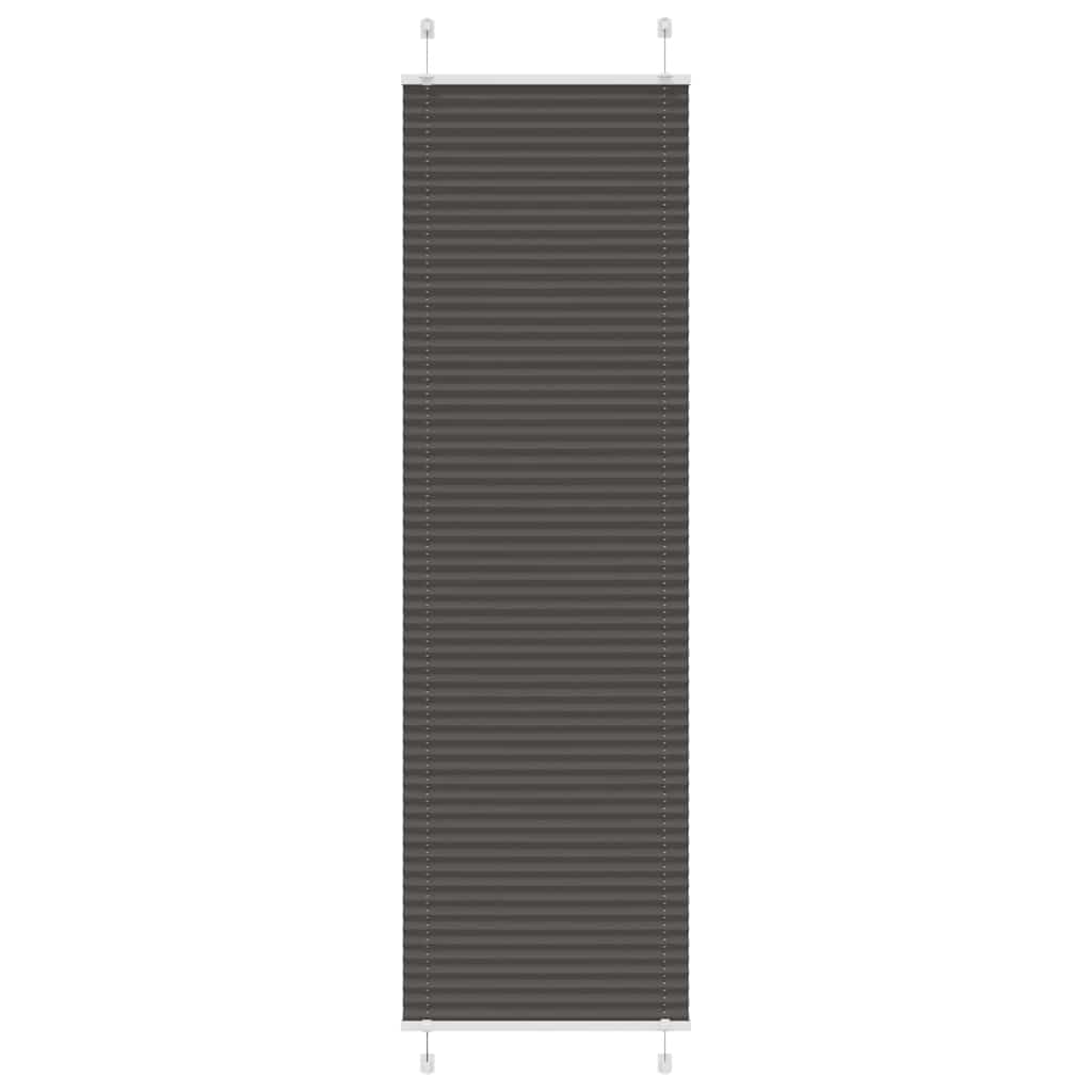 Preto plissada cega 65x200 cm largura tecido 64,4 cm poliéster
