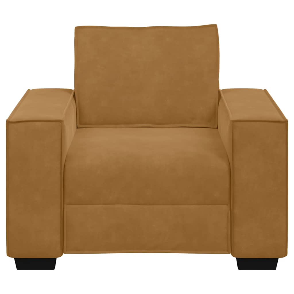 Poltrona 100x78x84 cm veludo castanho