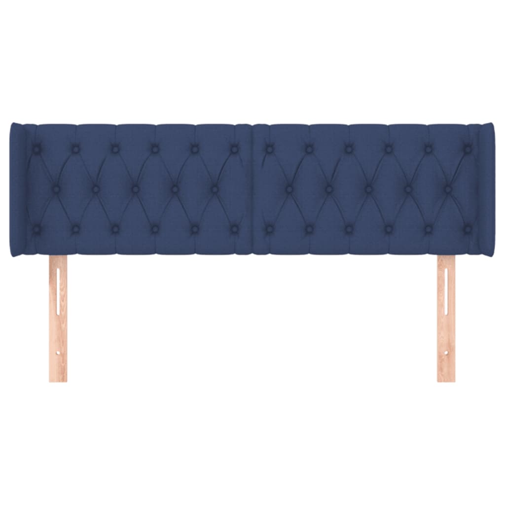 Cabeceira de cama c/ abas tecido 147x16x78/88 cm azul