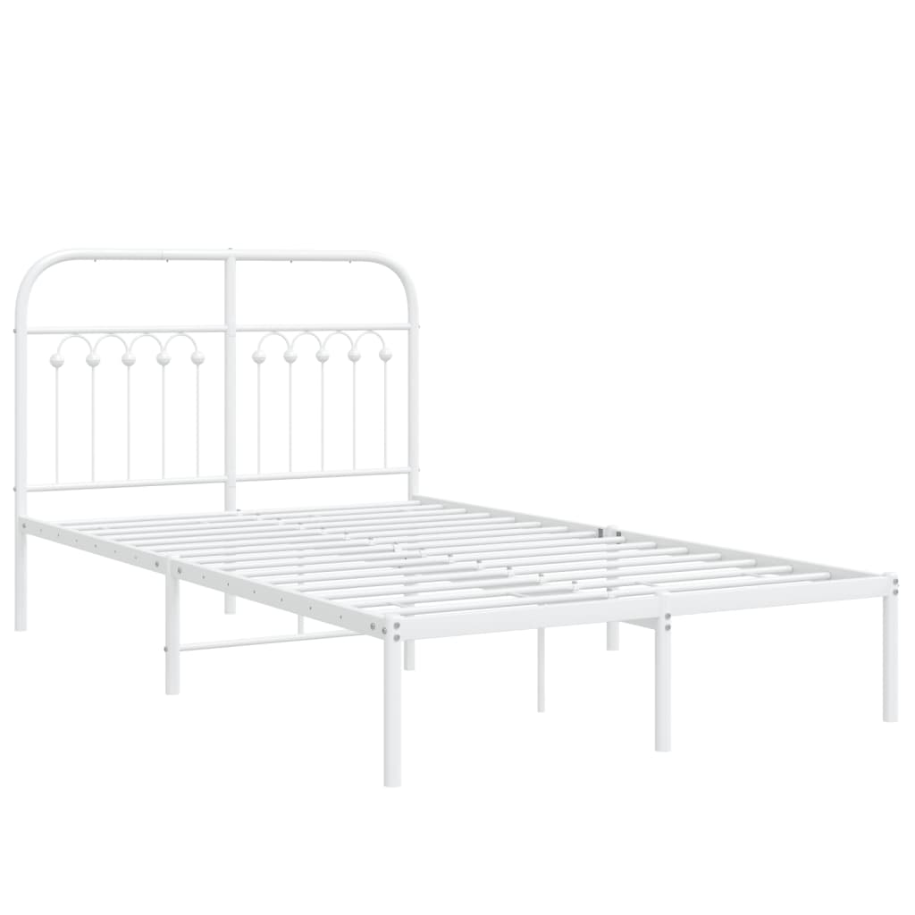 Estrutura de cama com cabeceira 120x200 cm metal branco