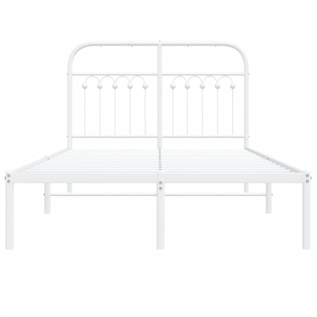 Estrutura de cama com cabeceira 120x200 cm metal branco