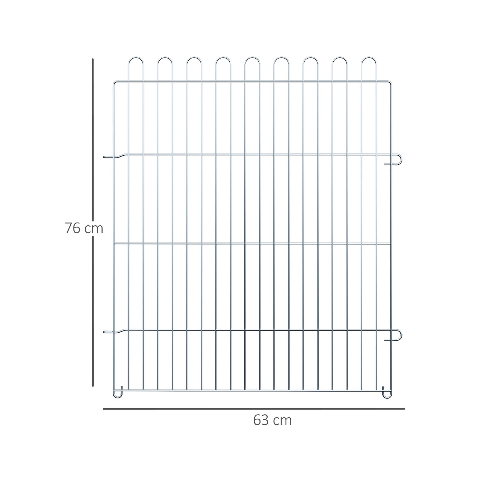 Parque para animais de estimação com 8 paineis 63x76cm cerca para animais de estimação com porta com trava para jardim pátio exterior prata