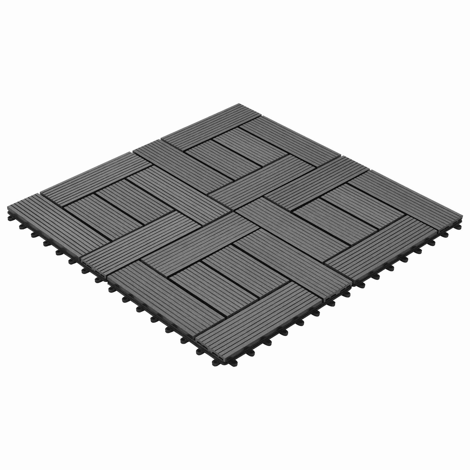 Telha de deck 11 unid. cinzento 30 x 30 cm wpc
