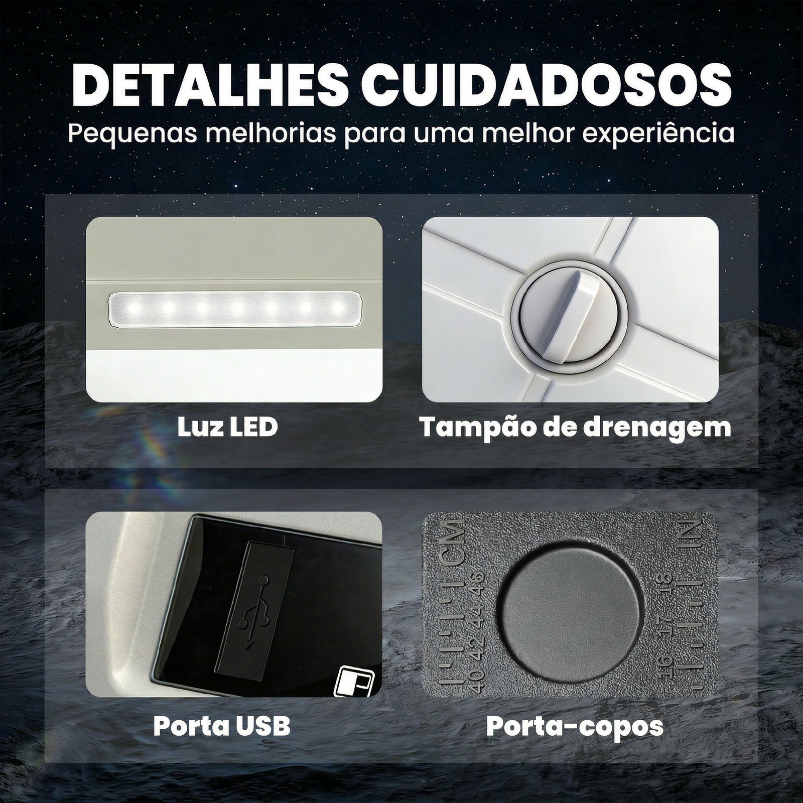 Frigorífico portátil elétrico 49l com compressor dupla zona controlo por app rodas pega telescópica -20℃ a 20℃ e porta USB
