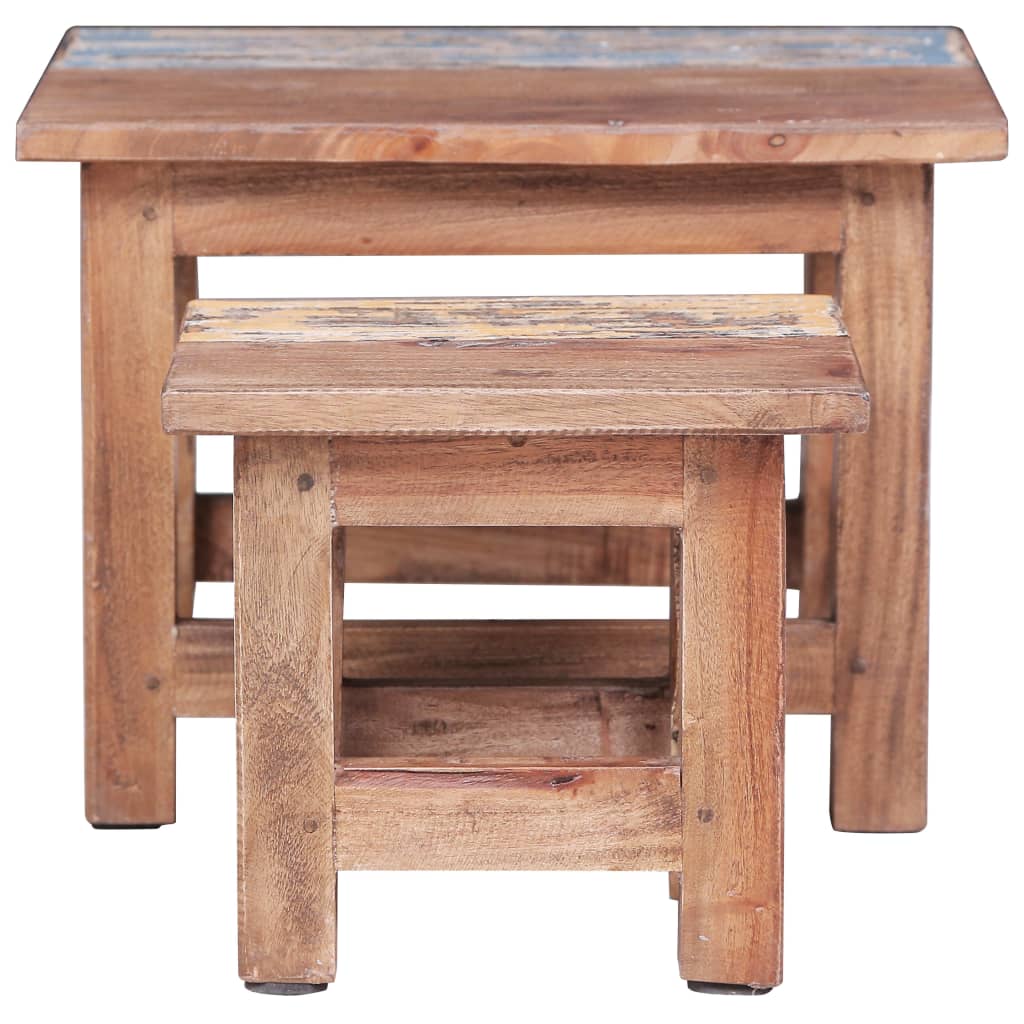 Mesas de encastrar 2 pcs madeira de mogno maciça