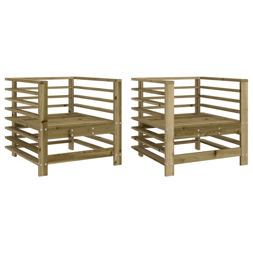 Cadeiras de jardim 2 pcs madeira de pinho impregnada