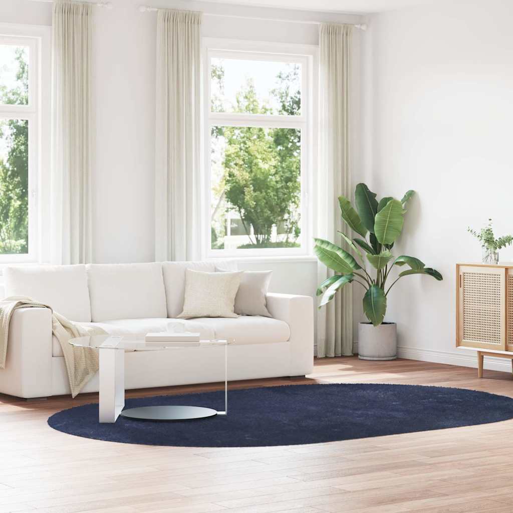Tapete shaggy de pelo alto navarra 300x200 cm azul-marinho