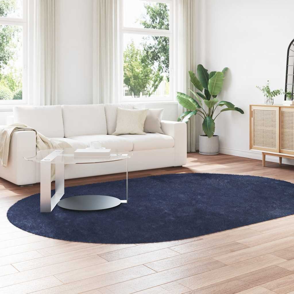 Tapete shaggy de pelo alto navarra 300x200 cm azul-marinho