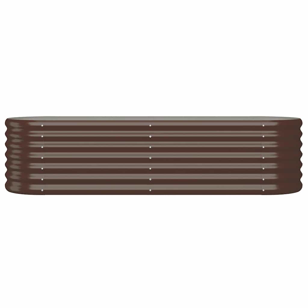 Canteiro elevado jardim 152x40x36cm aço galvanizado castanho