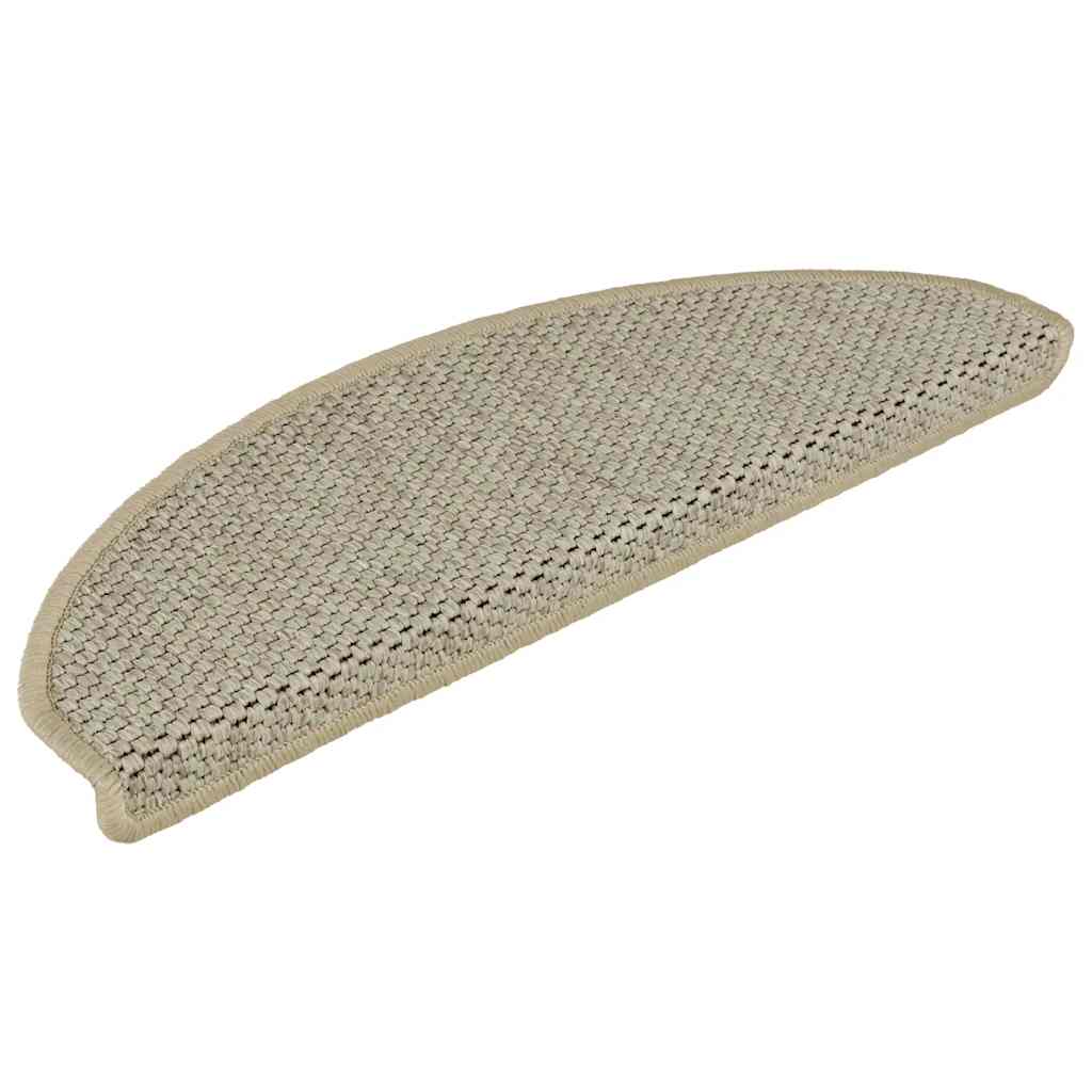 Tapetes escada adesivos aspeto sisal 15 pcs verde-claro