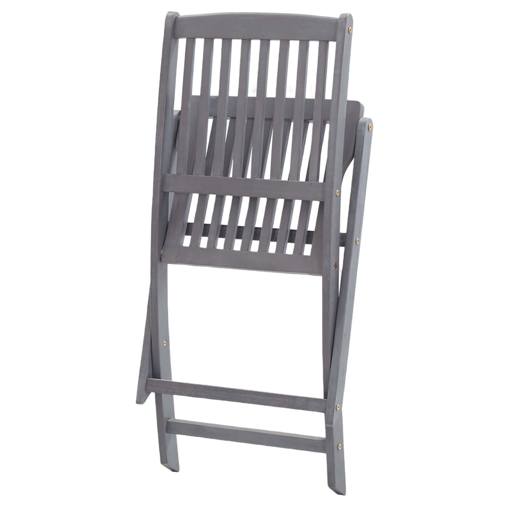 Cadeiras de exterior dobráveis 8pcs c/ almofadões acácia maciça