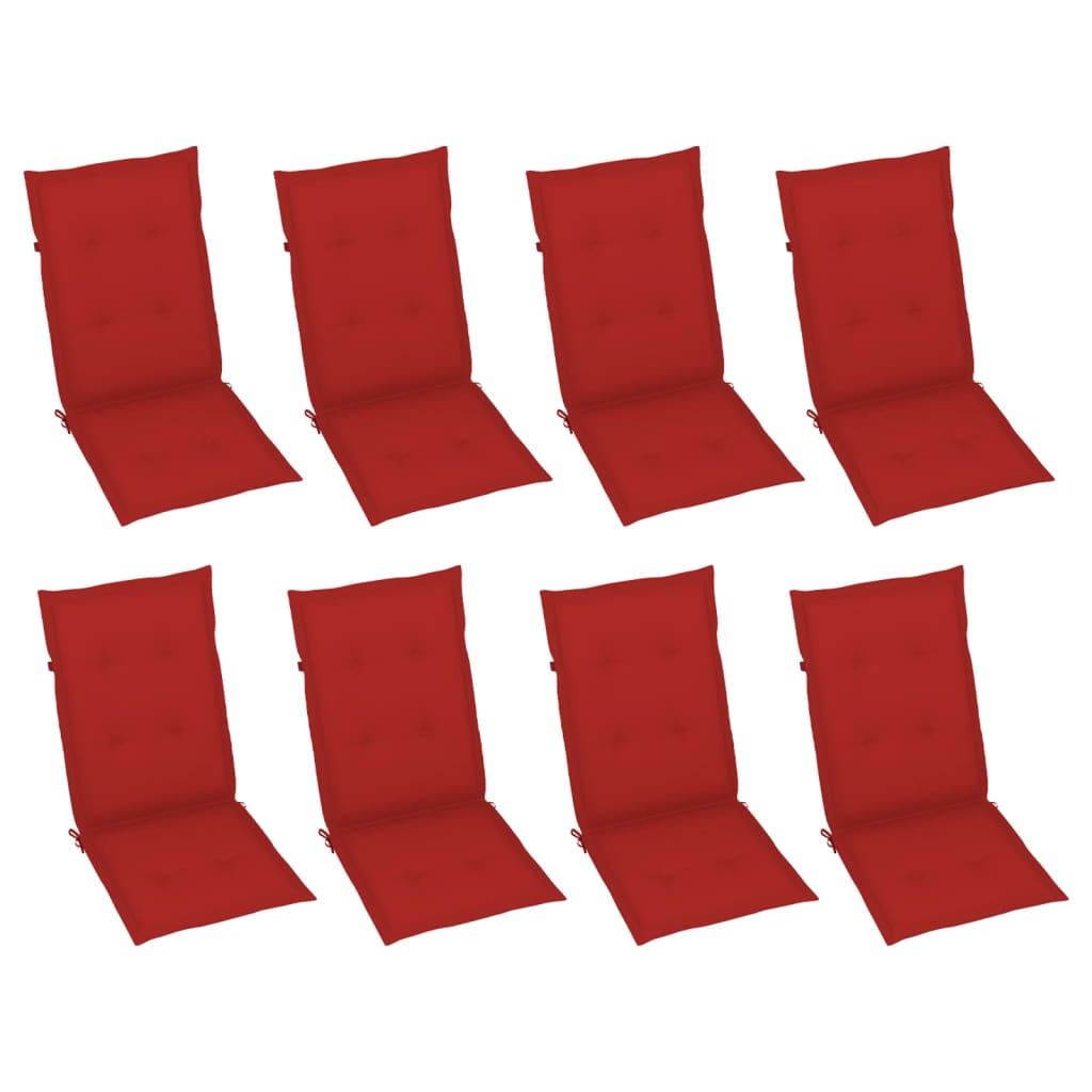 Cadeiras jardim reclináveis c/ almofadões 8 pcs acácia cinzento