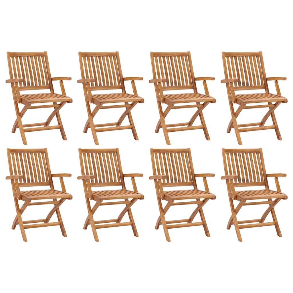 Cadeiras de jardim dobráveis 8 pcs madeira de teca maciça