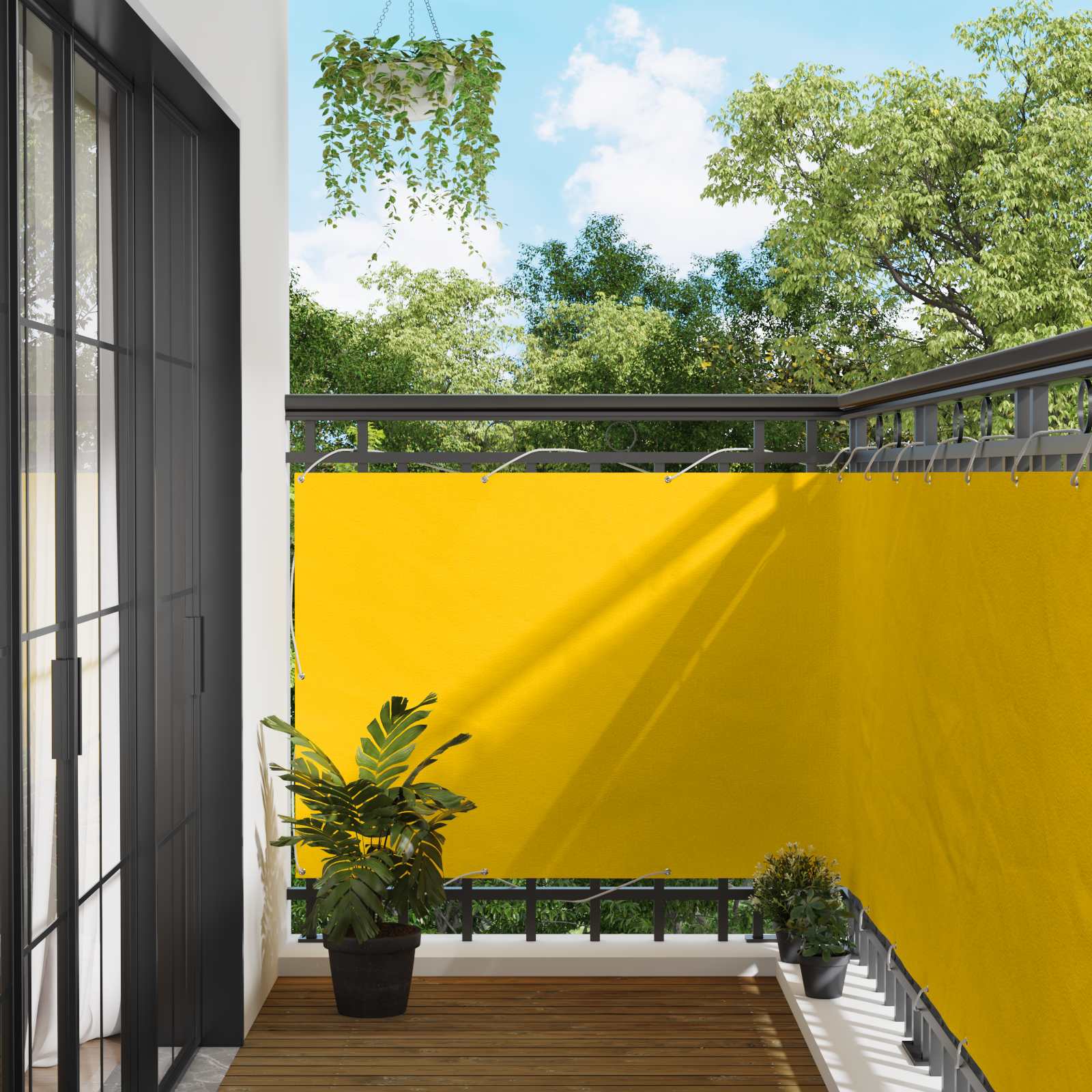 Tela de varanda amarelo 110 x 700 cm tecido oxford