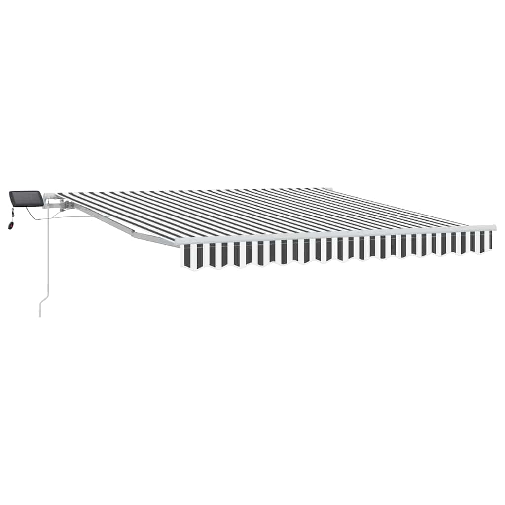 Toldo retrátil manual com luzes LED 300x250 cm antracite/branco