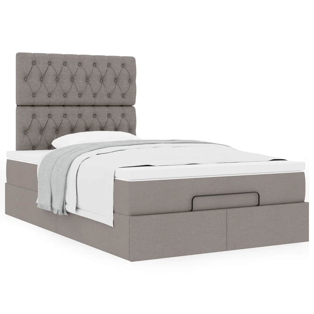 Moldura de cama otomana com tecido cinza 120x200cm