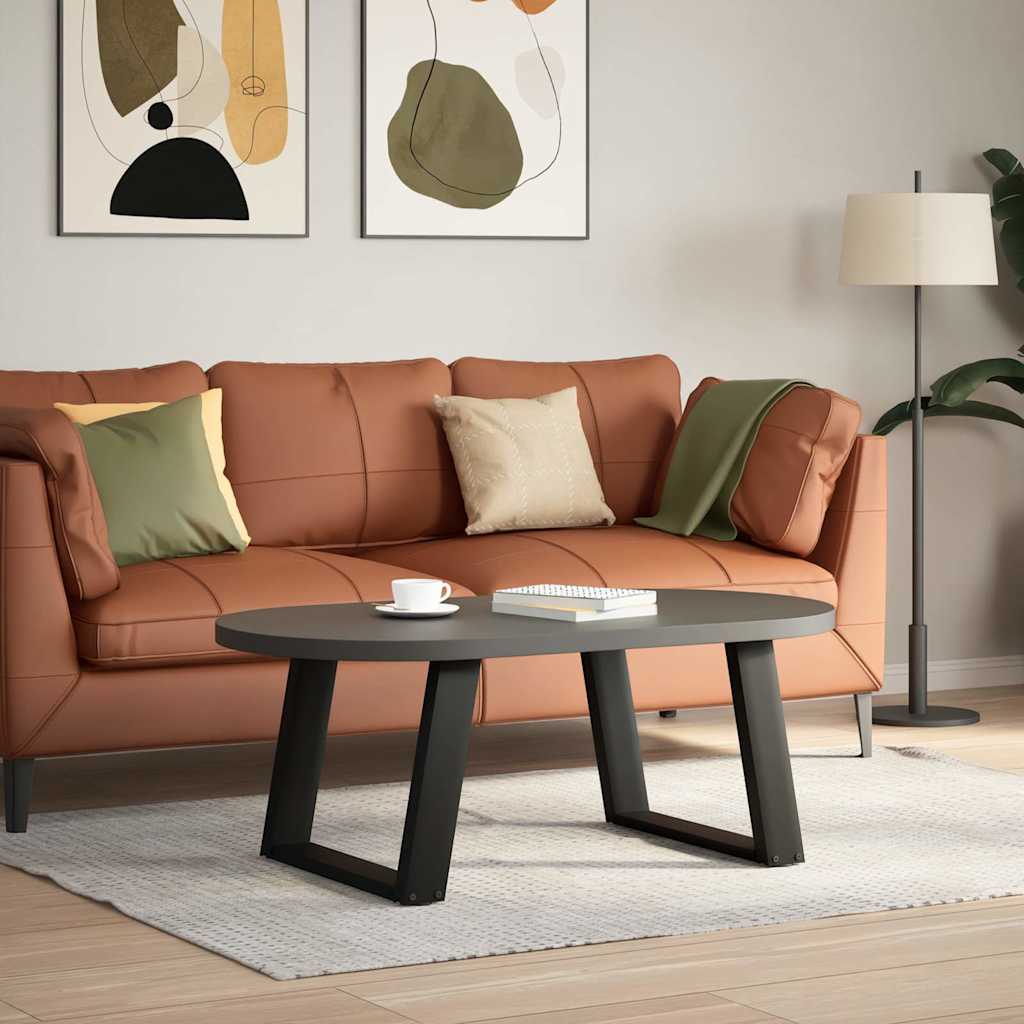 Pés para mesa de centro em formato de u, 2 peças, preto, 70x (42-43) cm, aço