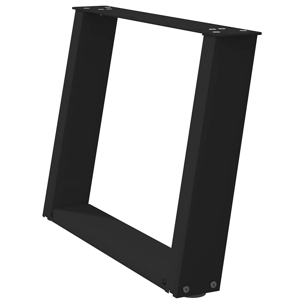 Pés para mesa de centro em formato de u, 2 peças, preto, 70x (42-43) cm, aço