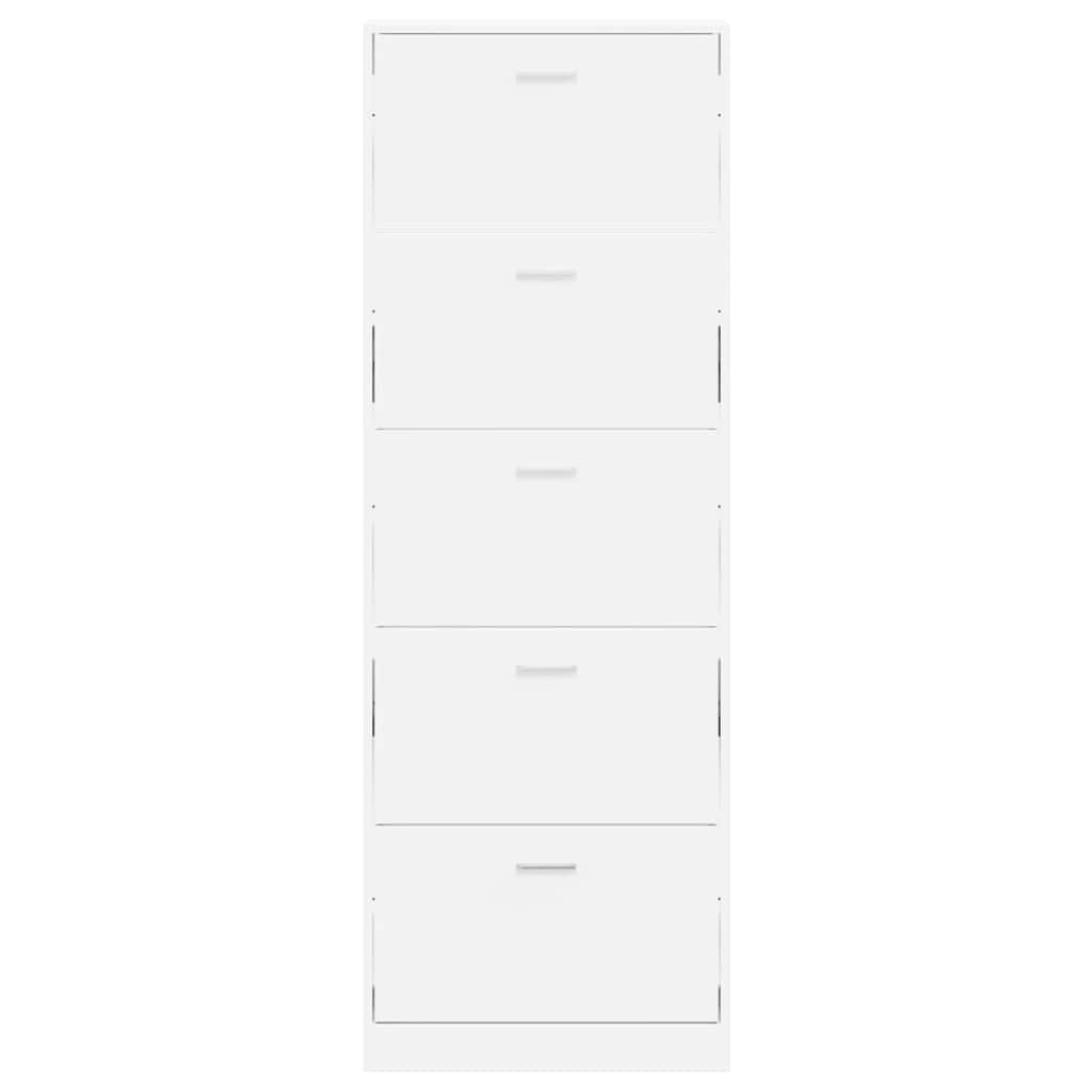 Sapateira com 5 compartimentos em madeira branco