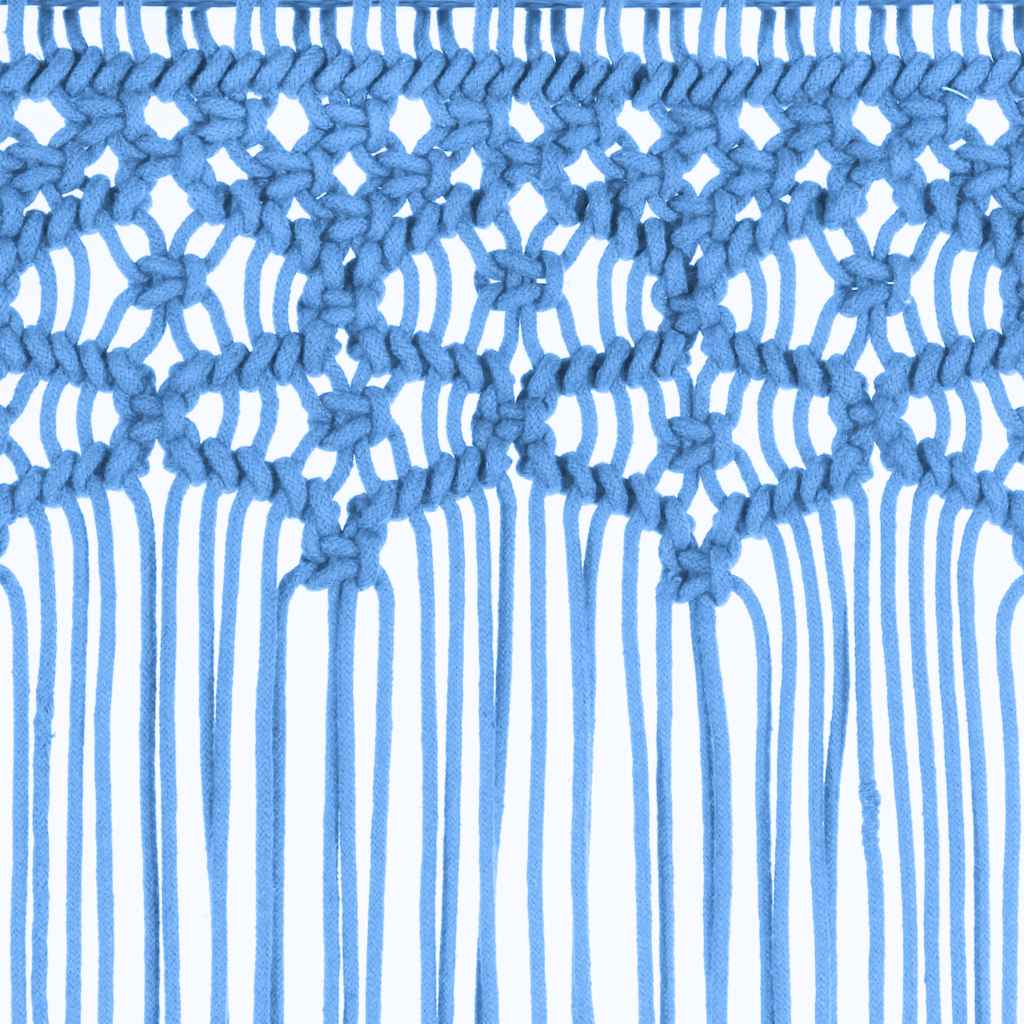 Cortina macramé 140x240 cm algodão azul