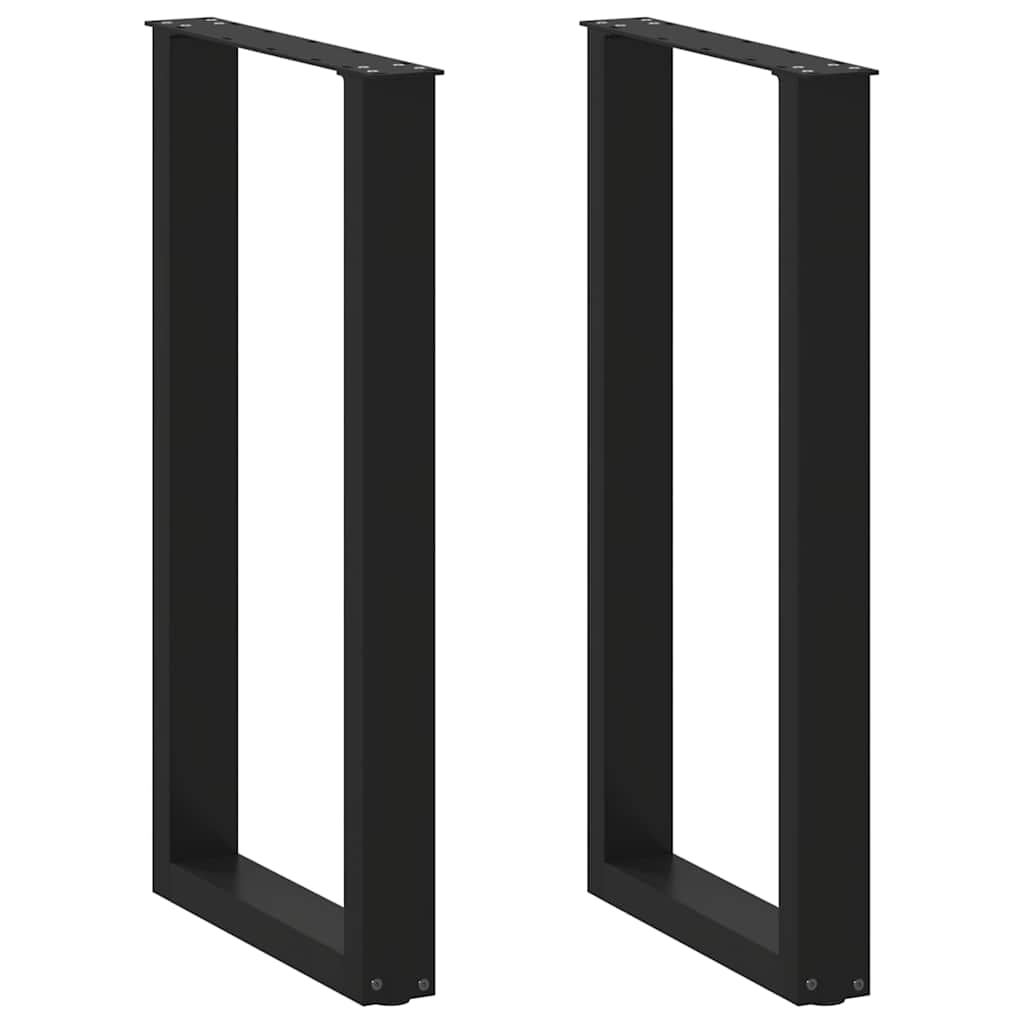 Pés de mesa de bar em forma de u, 2 peças, preto, 40x(90-91) cm, aço