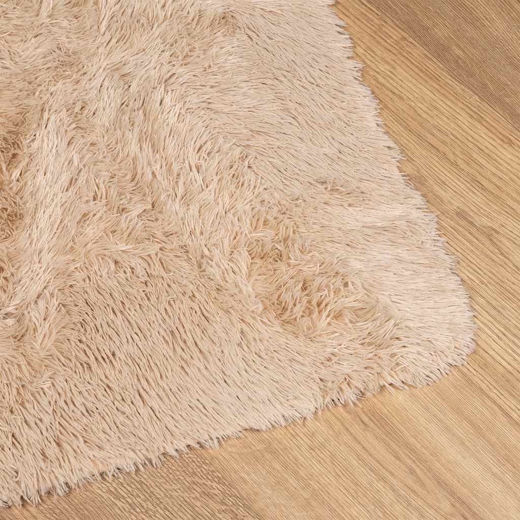 Tapete shaggy de pelo alto navarra 240x240 cm poliéster bege