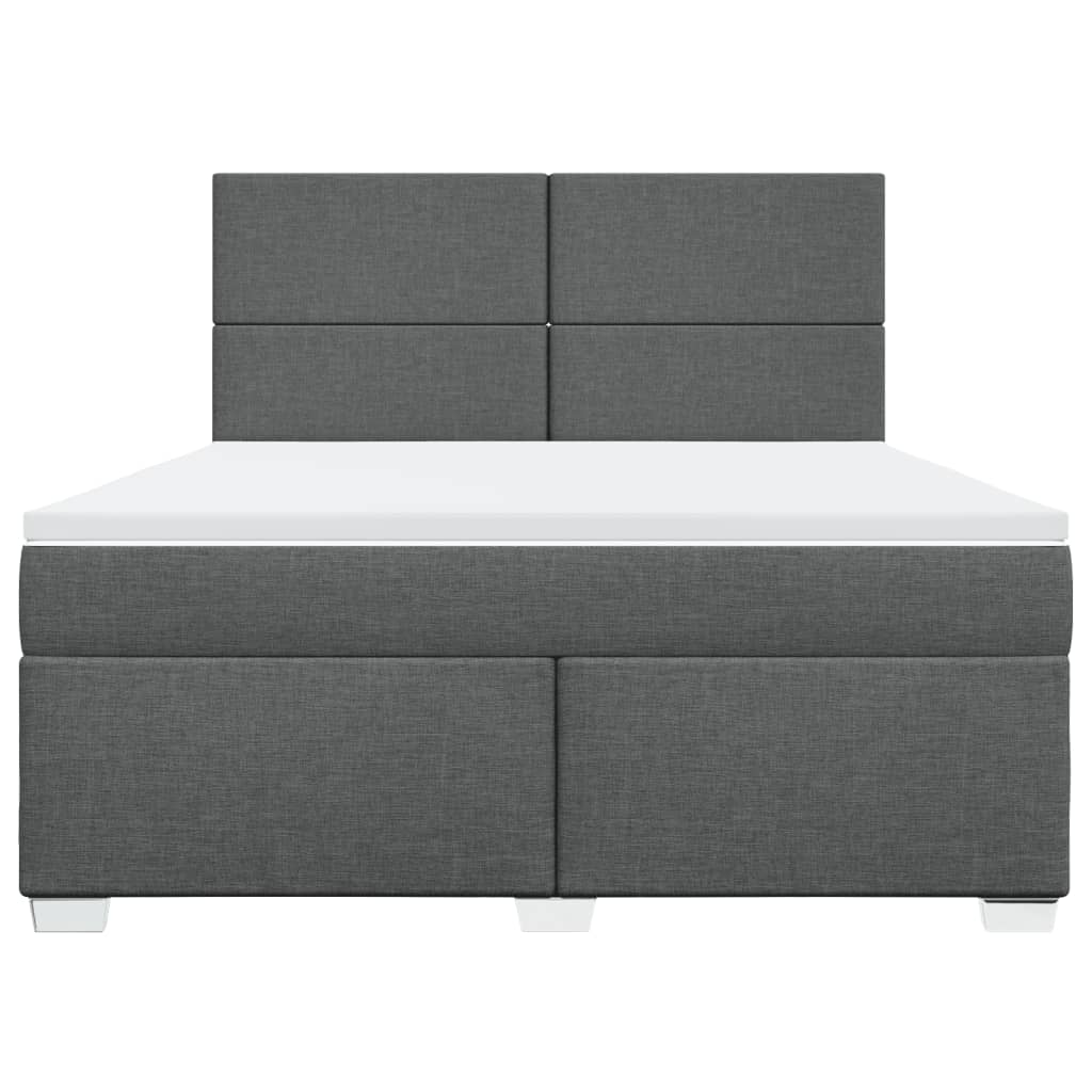 Cama com molas/colchão 180x200 cm tecido cinzento-escuro