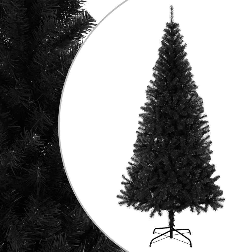 Árvore de natal artificial com suporte 240 cm PVC preto