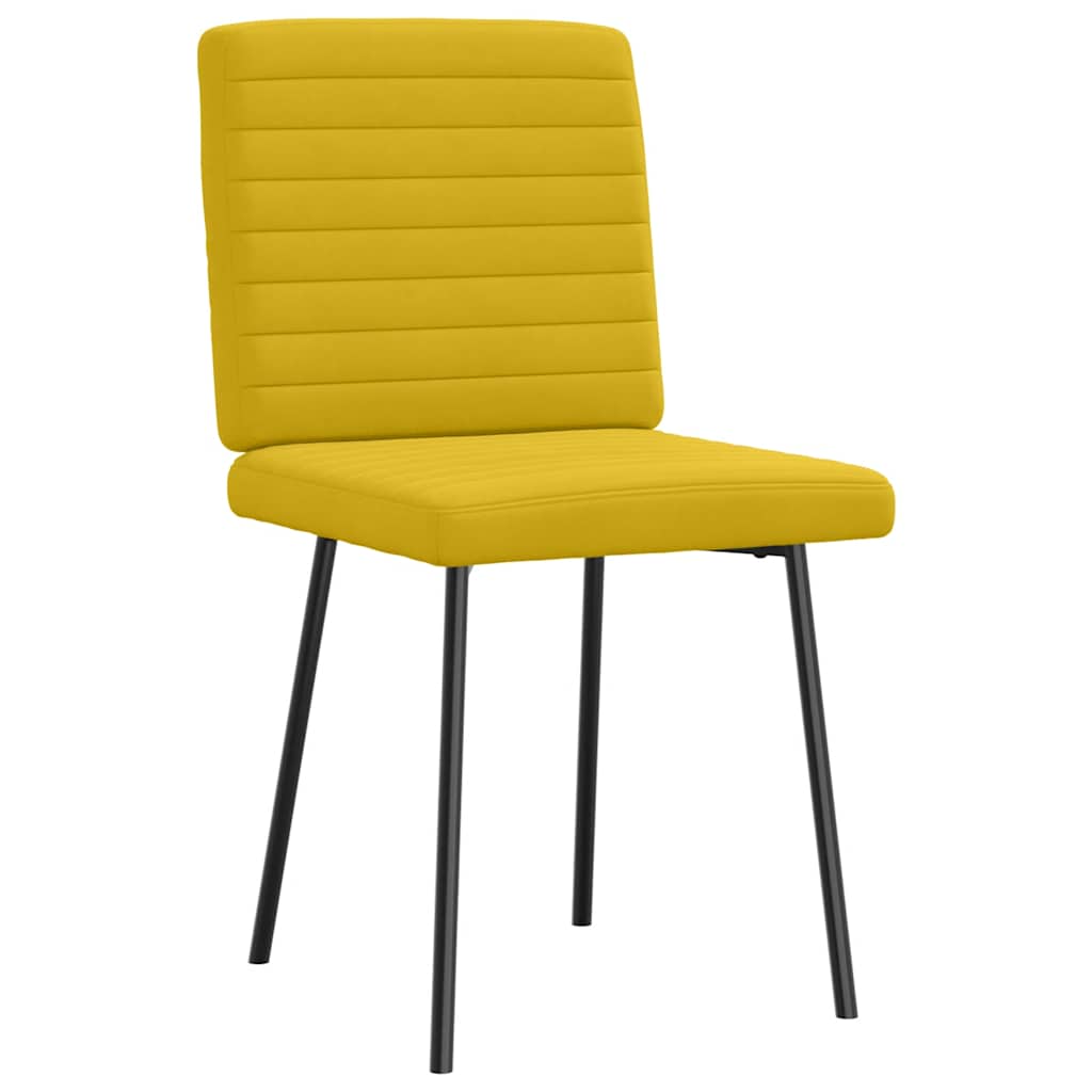 Cadeiras de jantar 2 pcs veludo amarelo