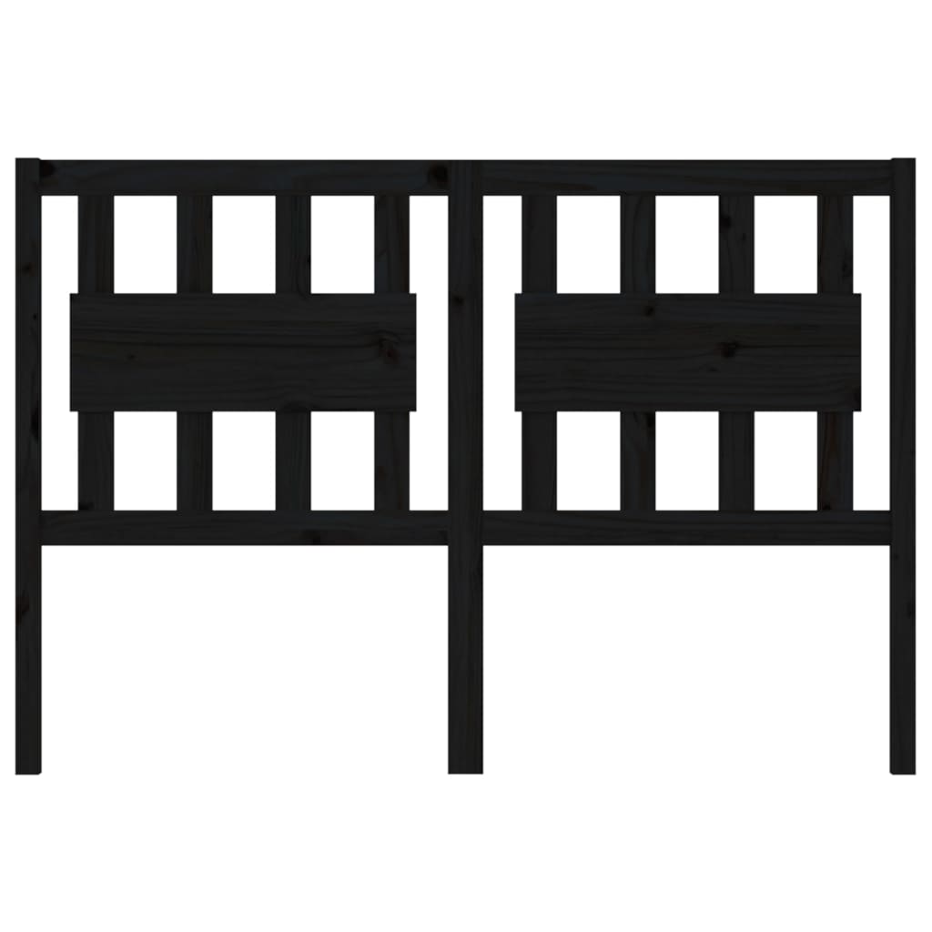 Cabeceira de cama 125,5x4x100 cm pinho maciço preto