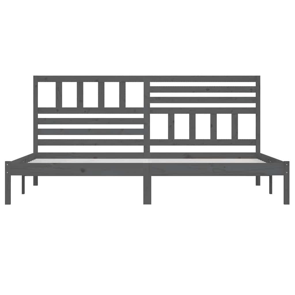 Estrutura de cama 200x200 cm pinho maciço cinzento