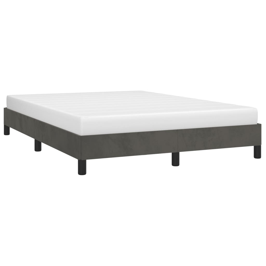 Estrutura de cama sem colchão 140x200 cm veludo cinzento-escuro