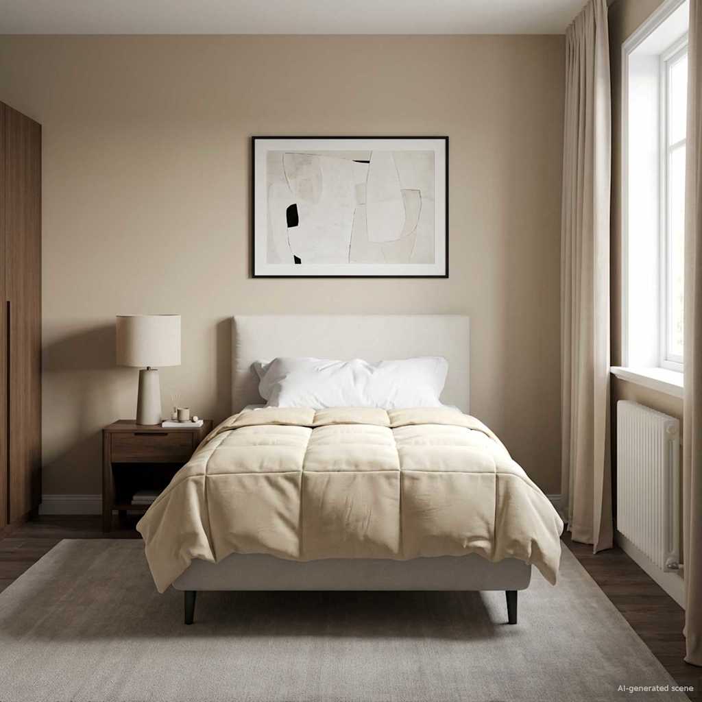 Edredom de verão simples creme 140 x 200 cm microfibra