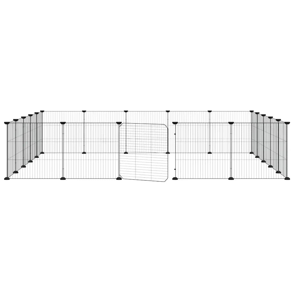 Gaiola p/ animais de 20 painéis c/ porta 35x35 cm aço preto
