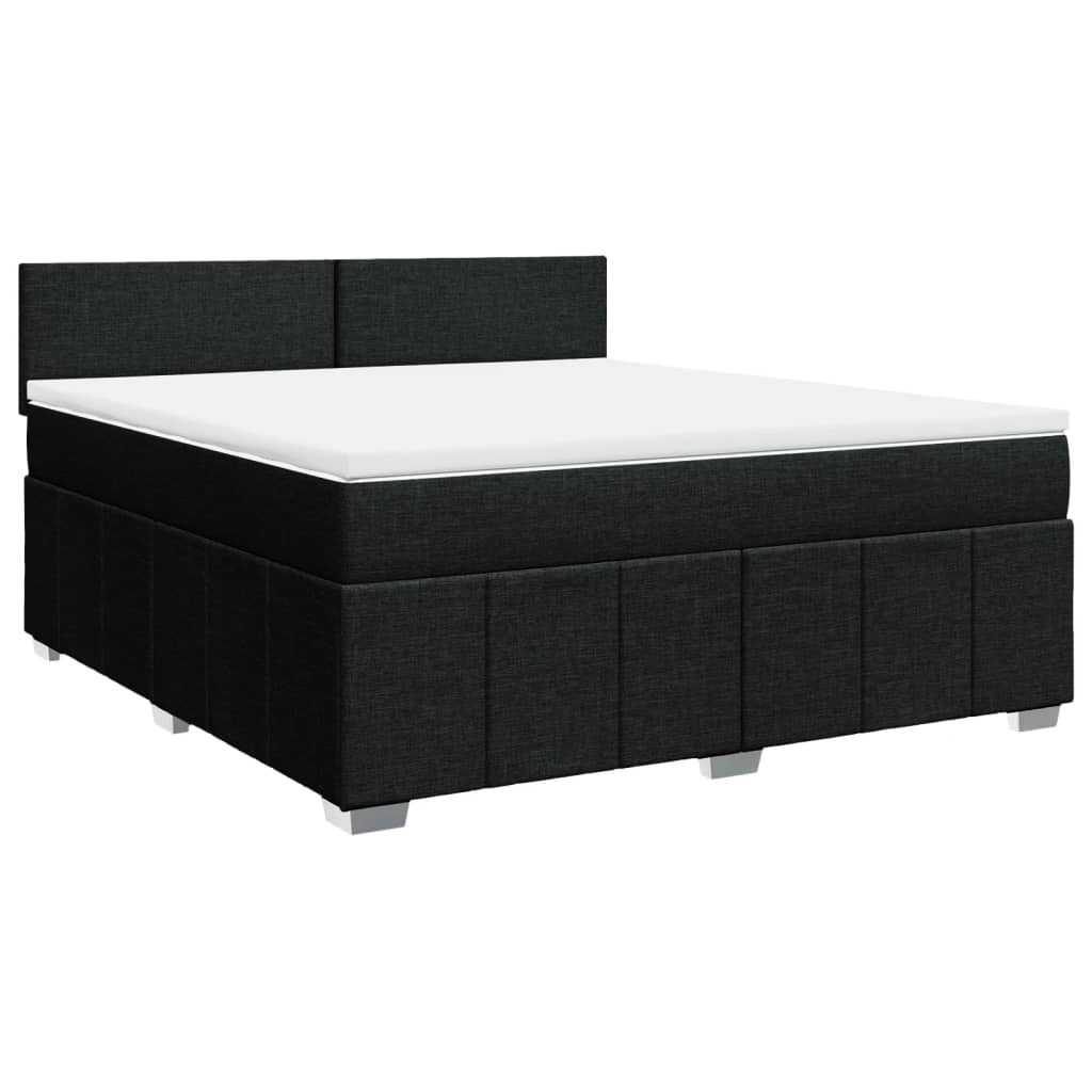 Cama com molas/colchão 180x200 cm tecido preto