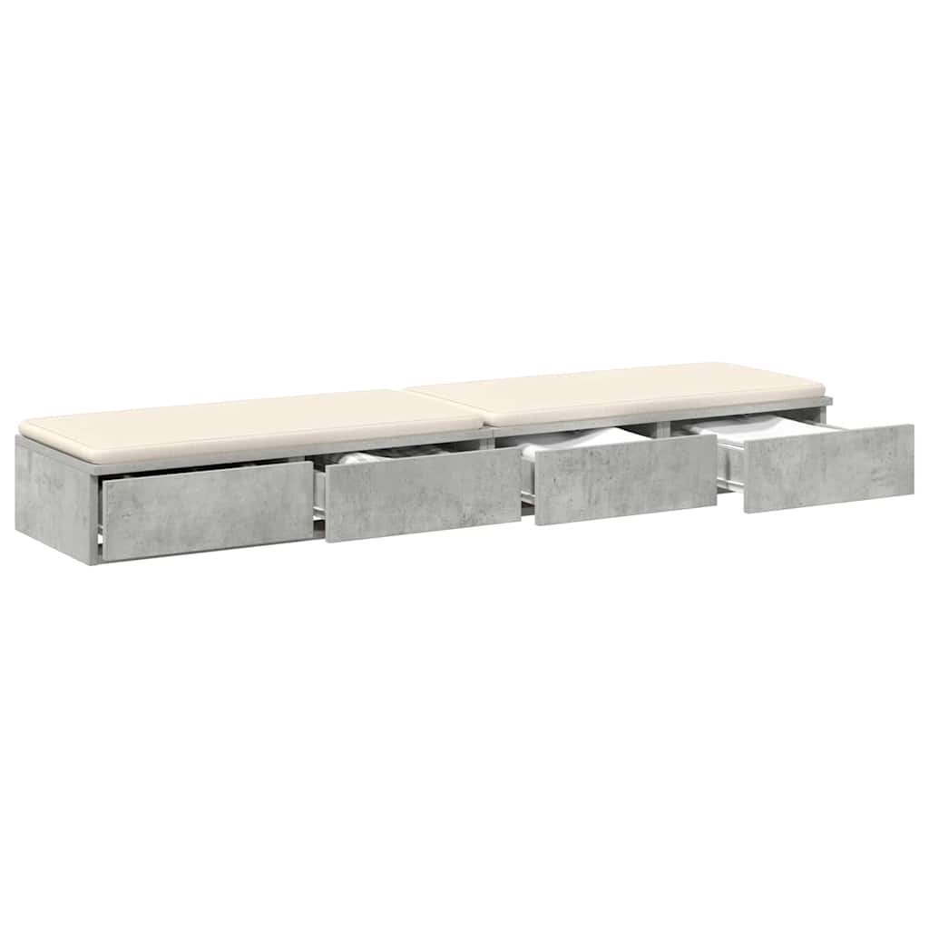 Gavetas de cama cinzento 135 x 36,5 x 16,5 cm