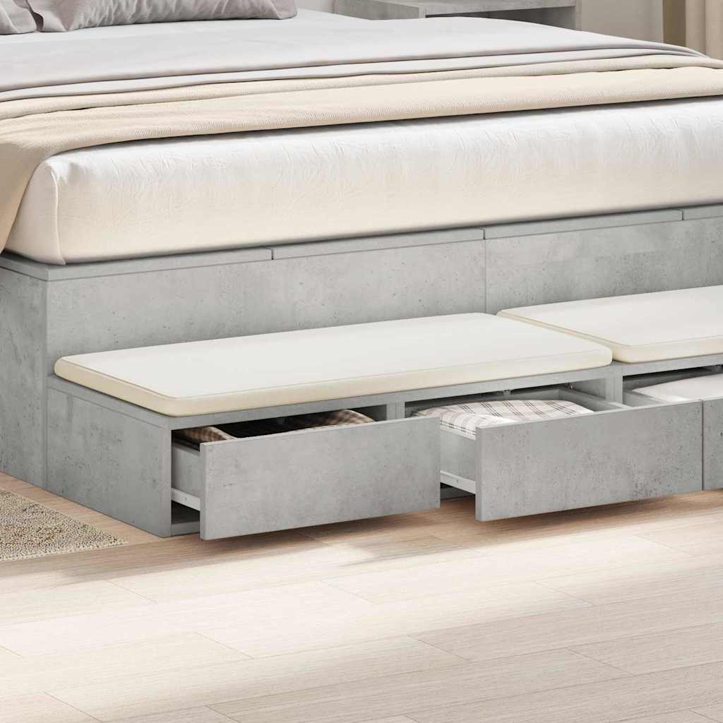 Gavetas de cama cinzento 135 x 36,5 x 16,5 cm