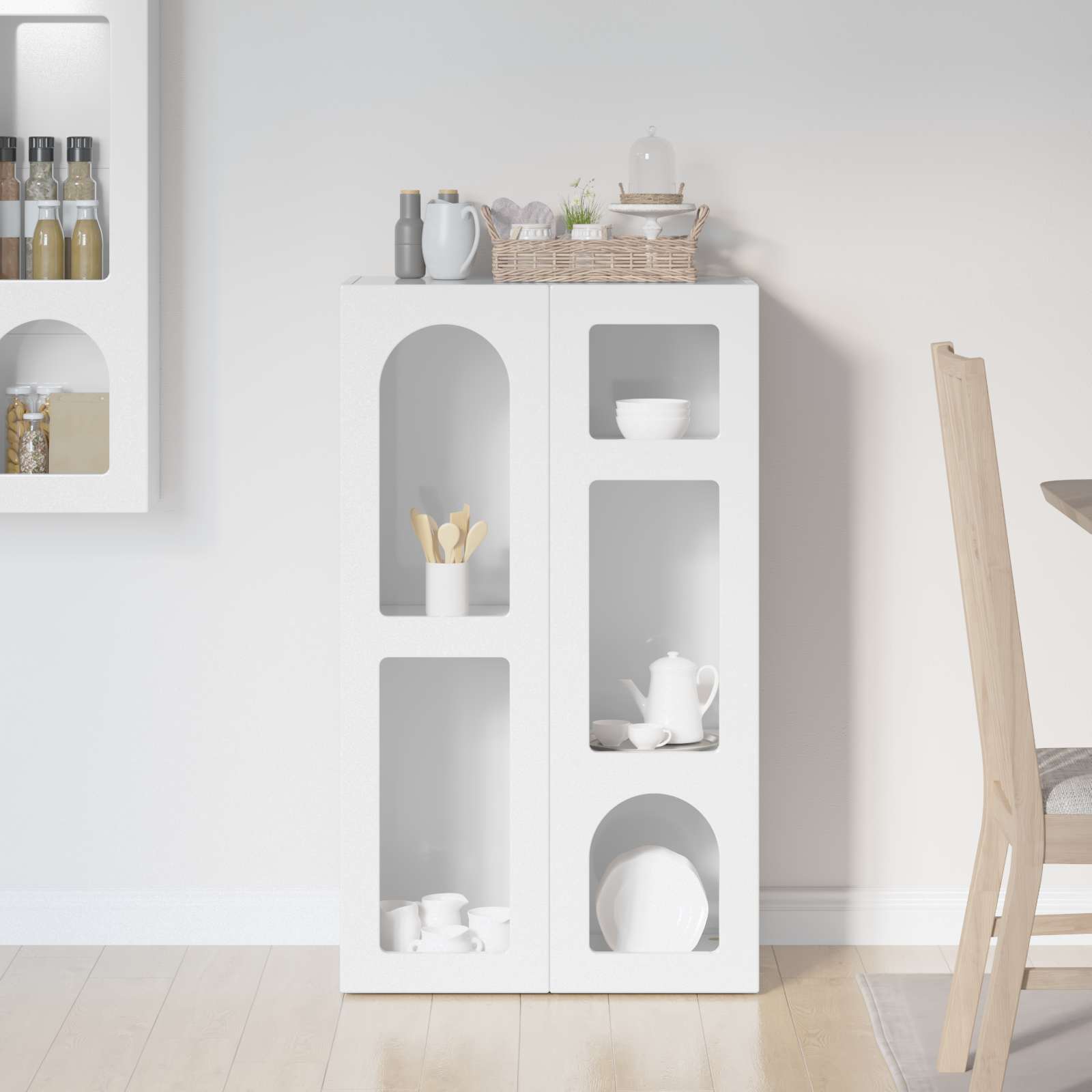Buffet elst branco brilhante 59 x 35 x 100,5 cm
