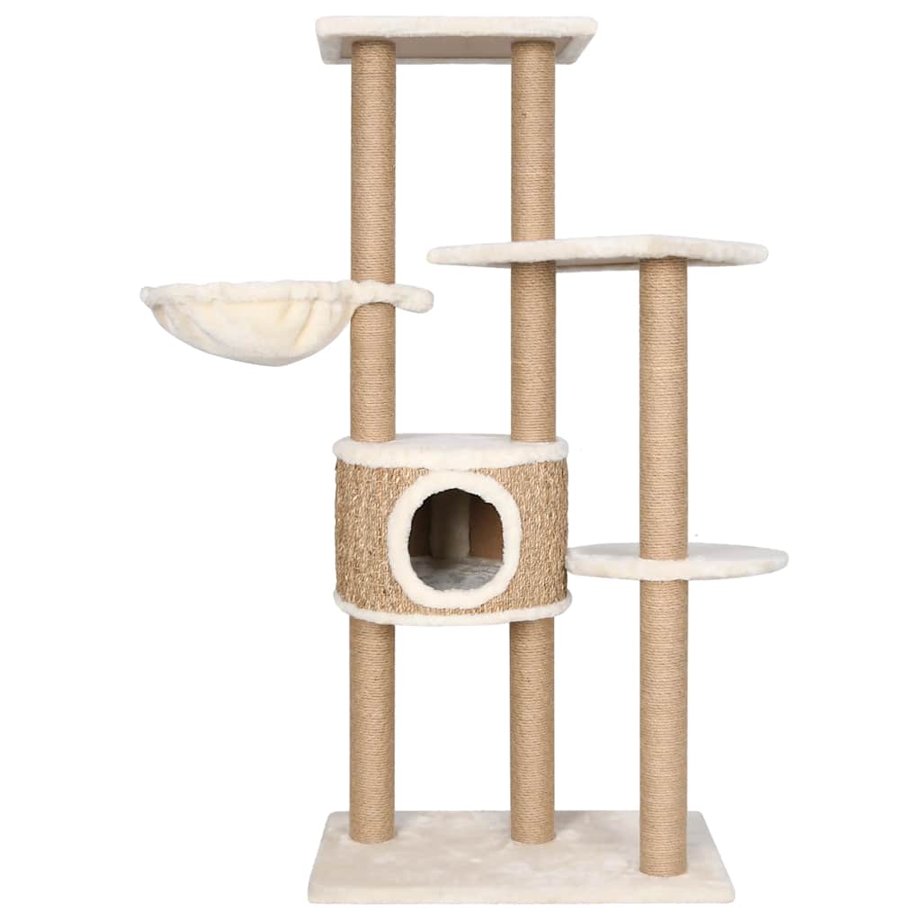 Árvore para gatos c/ postes arranhadores 126 cm erva marinha