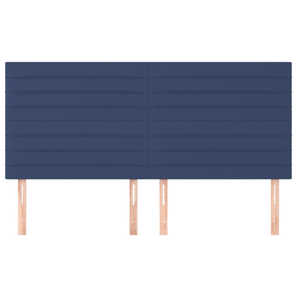 Cabeceira azul 200x5x118/128 cm tecido