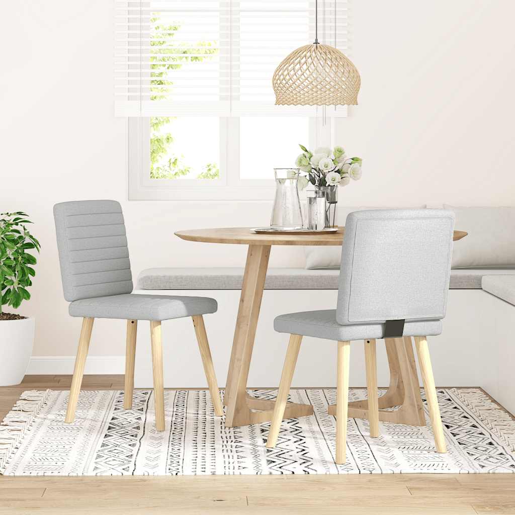 Cadeiras de jantar 2 pcs tecido cinza nuvem