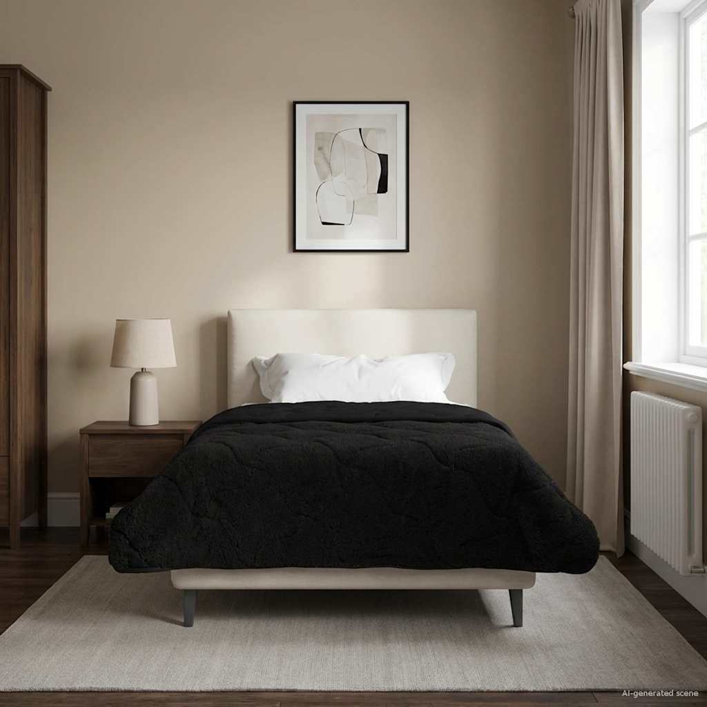 Edredom de inverno colchonete preto 155 x 220 cm