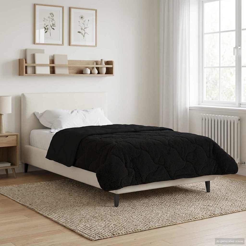 Edredom de inverno colchonete preto 155 x 220 cm