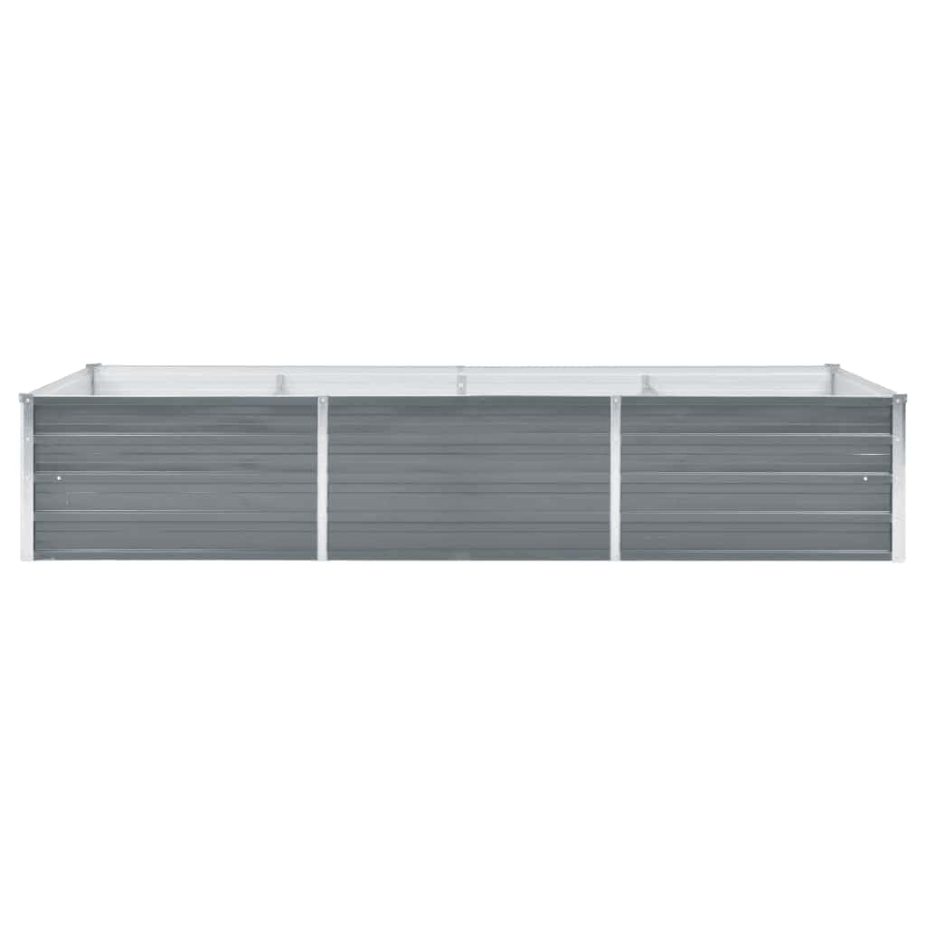 Canteiro elevado de jardim aço galvanizado 240x80x45cm cinzento