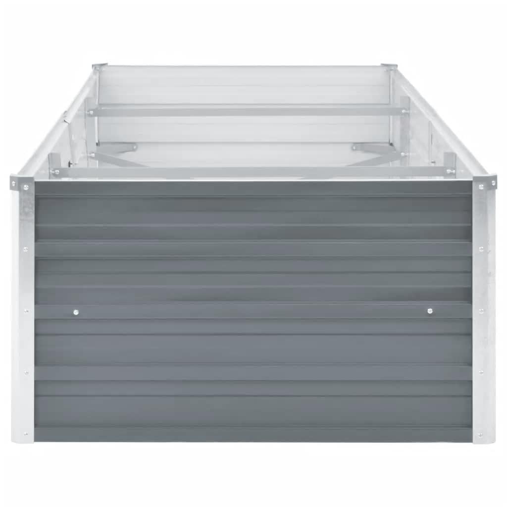Canteiro elevado de jardim aço galvanizado 240x80x45cm cinzento